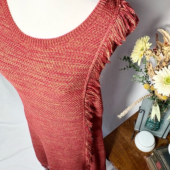 Holding Horses (Anthropologie) Sleeveless Fringe Knit Midi Sweater Dress – XL 💛 - Picture 3 of 9